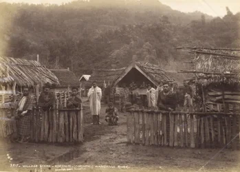 Scène de village - Koroniti (Corinthe) rivière Wanganui, 7 mai 1885